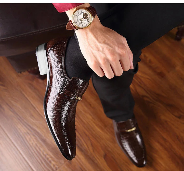 Elegante Scarpa da Uomo in Vera Pelle + Orologio Gratuito