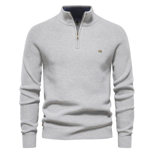 Maglione in Cotone con Zip da Uomo