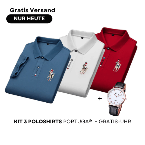 Kit di 3 Polo Shirt Portuga® + Orologio Gratuito