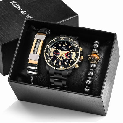 Orologio da Uomo Diamante - 2 Braccialetti in Regalo