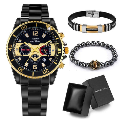 Orologio da Uomo Diamante - 2 Braccialetti in Regalo
