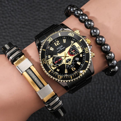 Orologio da Uomo Diamante - 2 Braccialetti in Regalo