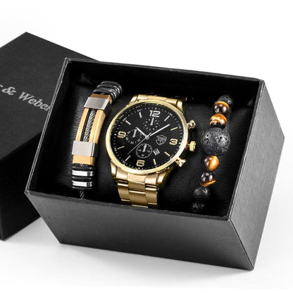 Orologio da Uomo Diamante - 2 Braccialetti in Regalo