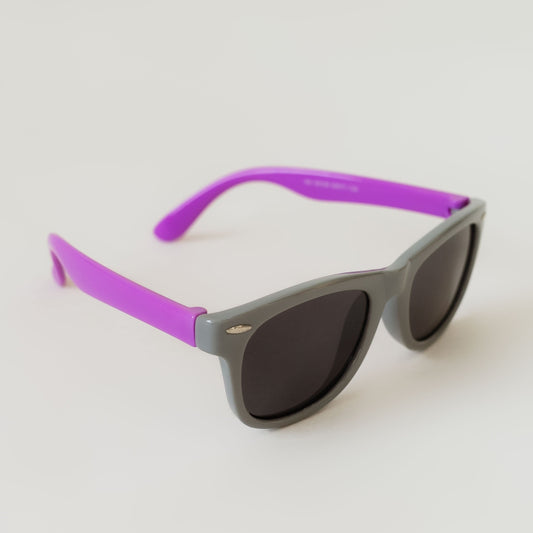 Occhiali da Sole per Bambini Flessibili Grigi e Viola Polarizzati