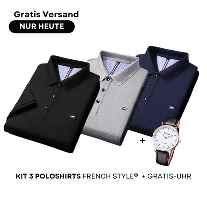Kit di 3 Polo Shirt in Stile Francese + Orologio Gratis