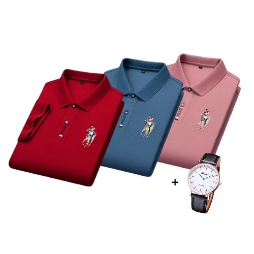 Kit di 3 Polo Shirt Portuga® + Orologio Gratuito