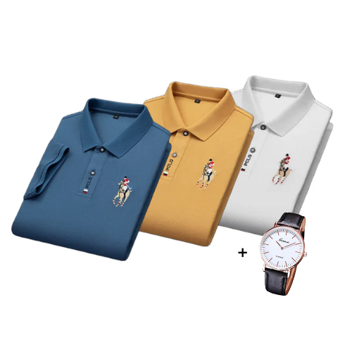 Kit di 3 Polo Shirt Portuga® + Orologio Gratuito