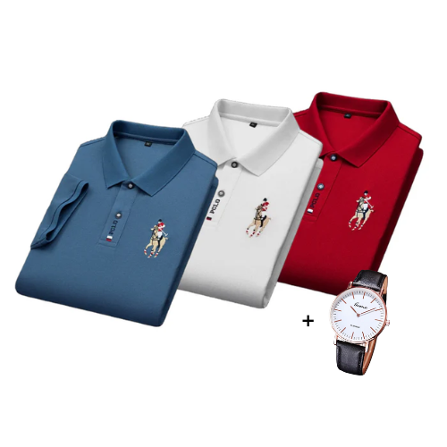 Kit di 3 Polo Shirt Portuga® + Orologio Gratuito