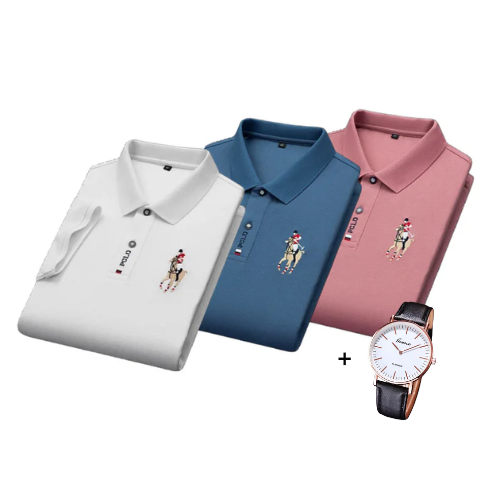 Kit di 3 Polo Shirt Portuga® + Orologio Gratuito