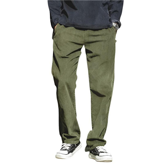 Pantaloni in Corda Verde da Uomo