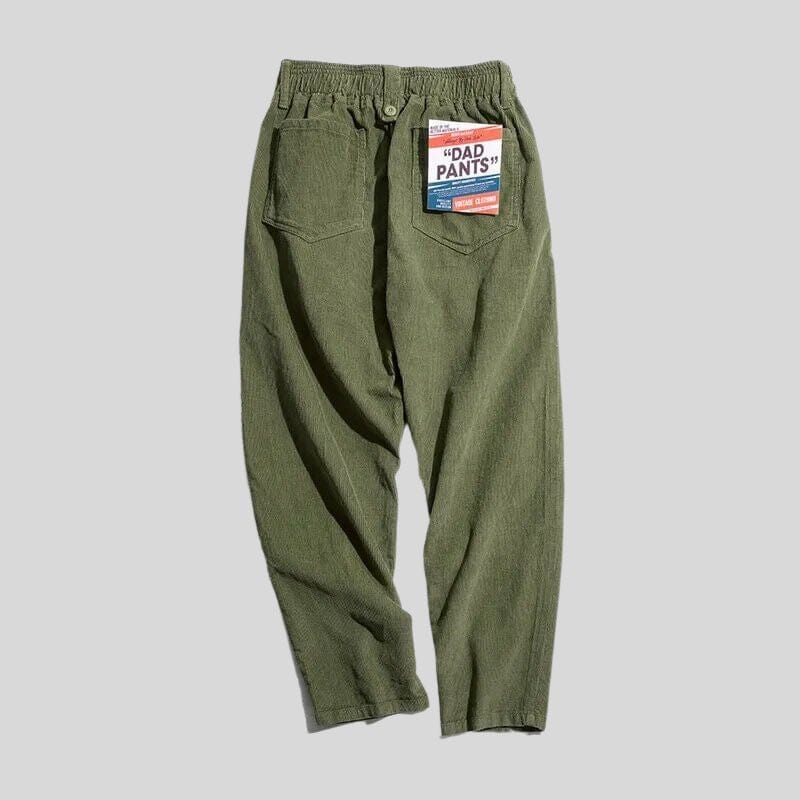 Pantaloni in Corda Verde da Uomo