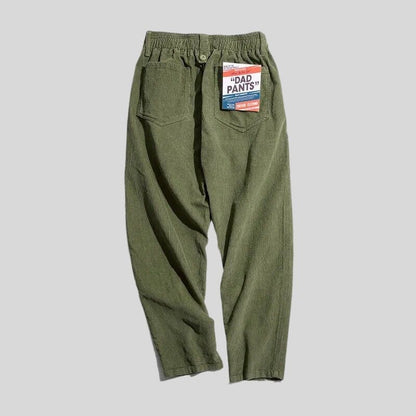 Pantaloni in Corda Verde da Uomo