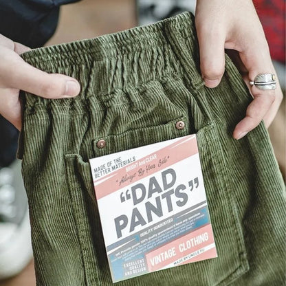 Pantaloni in Corda Verde da Uomo