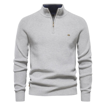 Maglione in Cotone con Zip da Uomo