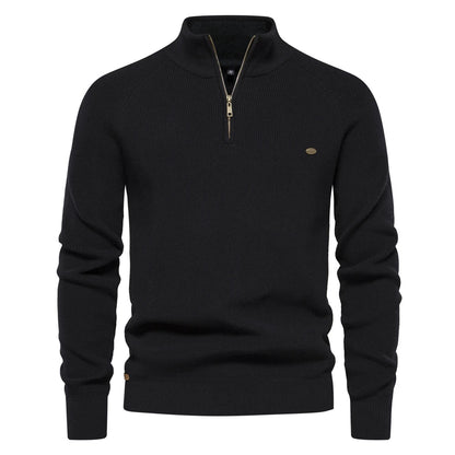Maglione in Cotone con Zip da Uomo