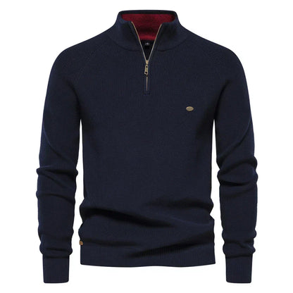 Maglione in Cotone con Zip da Uomo
