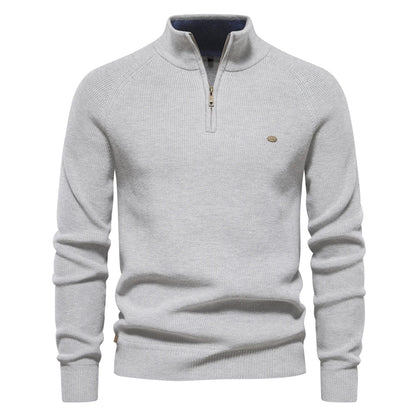 Maglione in Cotone con Zip da Uomo