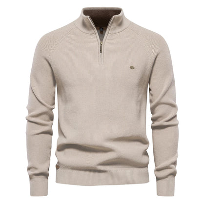 Maglione in Cotone con Zip da Uomo