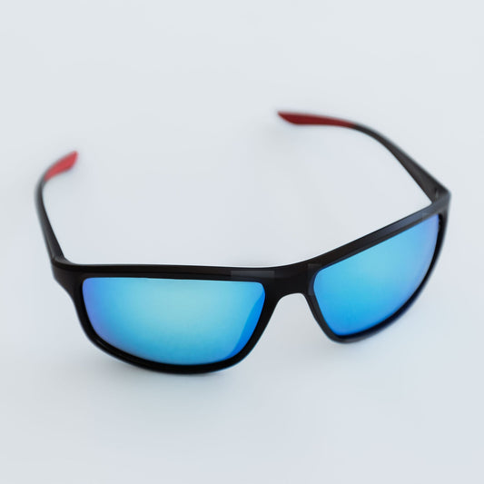 Occhiali da Sole Sportivi Maschili Polarizzati Neri e Blu