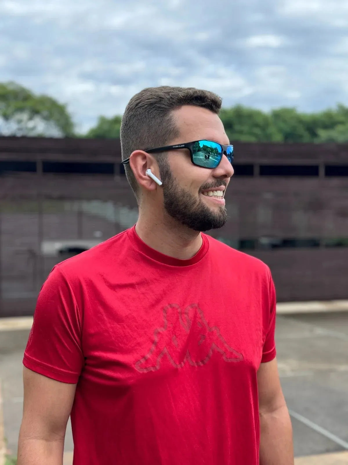 Occhiali da Sole Sportivi Maschili Polarizzati Neri e Blu